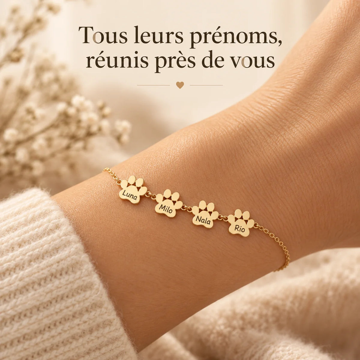Bracelet Personnalisé aux Prénoms de vos Animaux