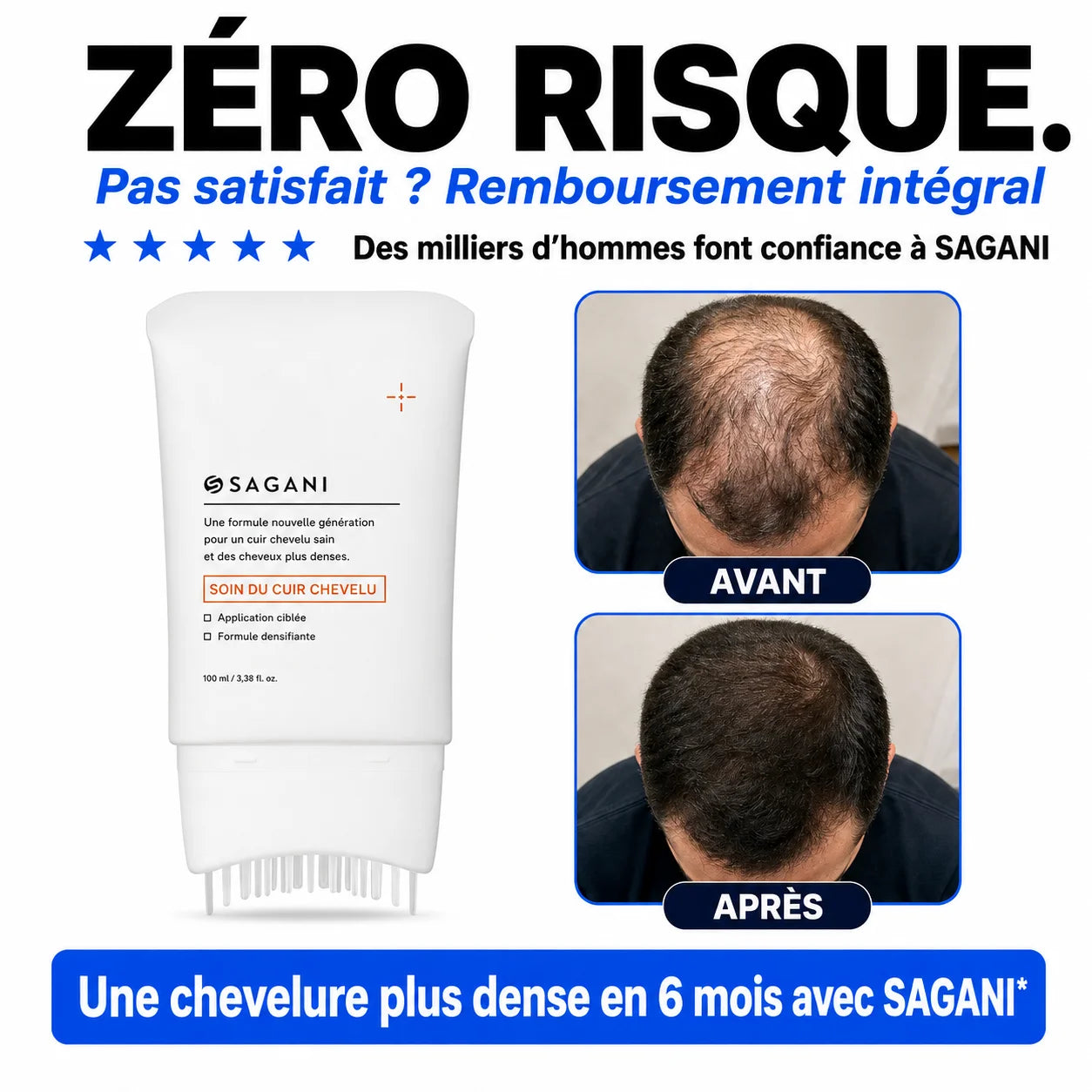 Sérum capillaire densifiant avec brosse applicatrice